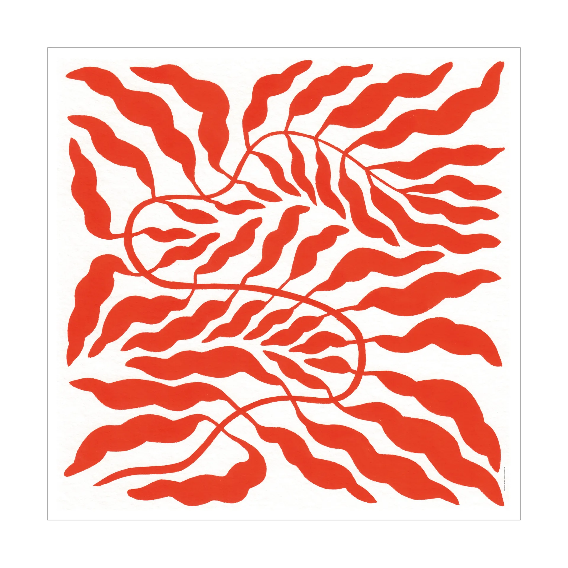 Orange red leaf, 50x50 cm Fine Little Day | ファインリトルデイ