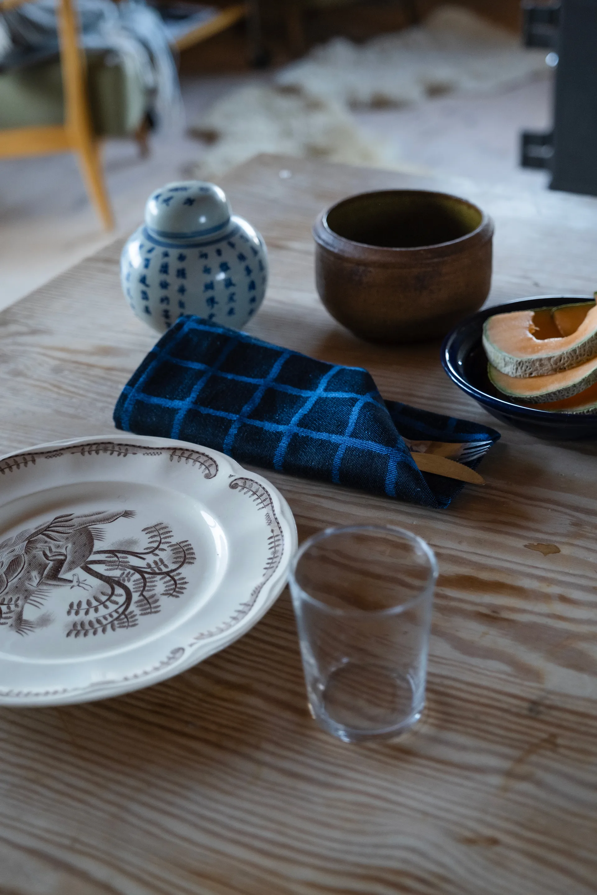 Rutig ジャガードナプキン 2個セット, Blue-black Fine Little Day | ファインリトルデイ