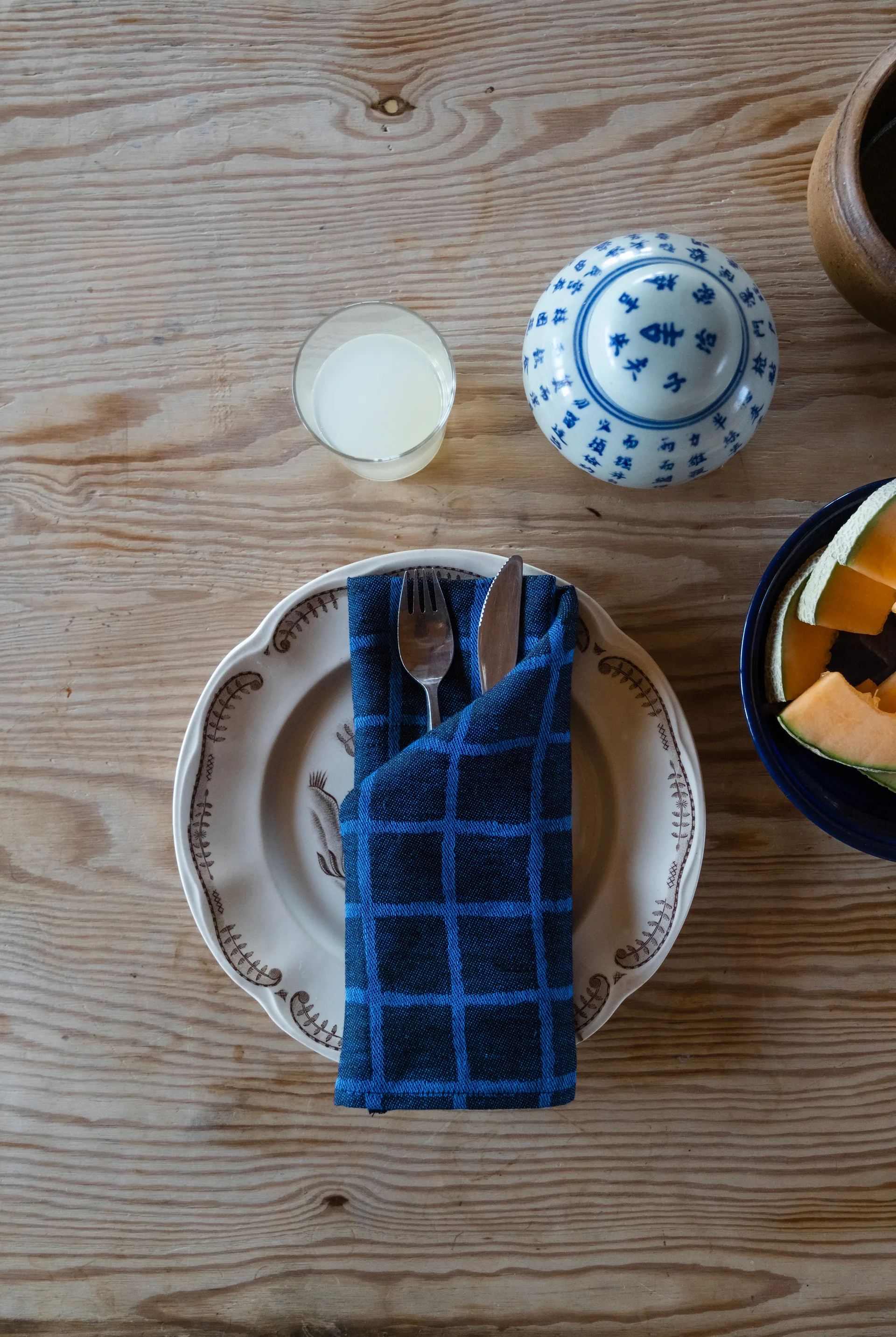 Rutig ジャガードナプキン 2個セット, Blue-black Fine Little Day | ファインリトルデイ