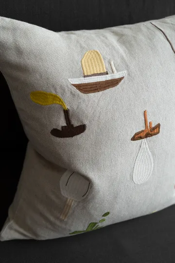 Sail With Me クッションカバー 48x48 cm - Grey - Fine Little Day | ファインリトルデイ