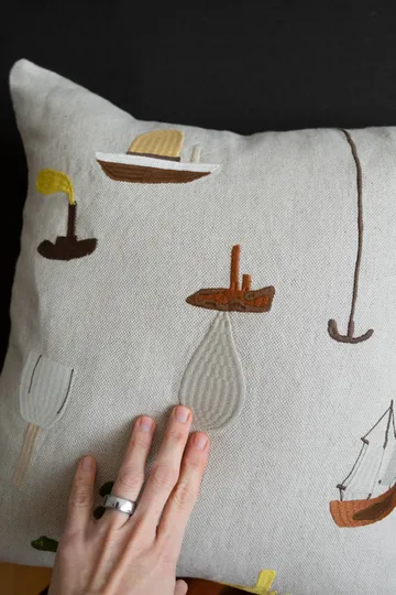 Sail With Me クッションカバー 48x48 cm - Grey - Fine Little Day | ファインリトルデイ