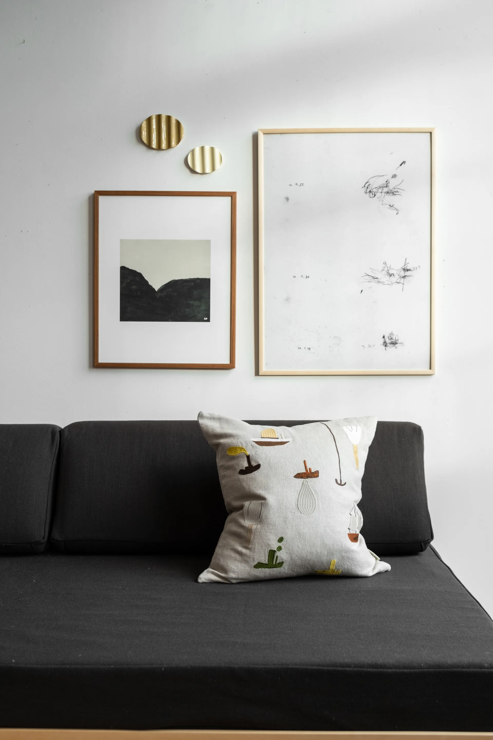 Sail With Me クッションカバー, grey Fine Little Day | ファインリトルデイ