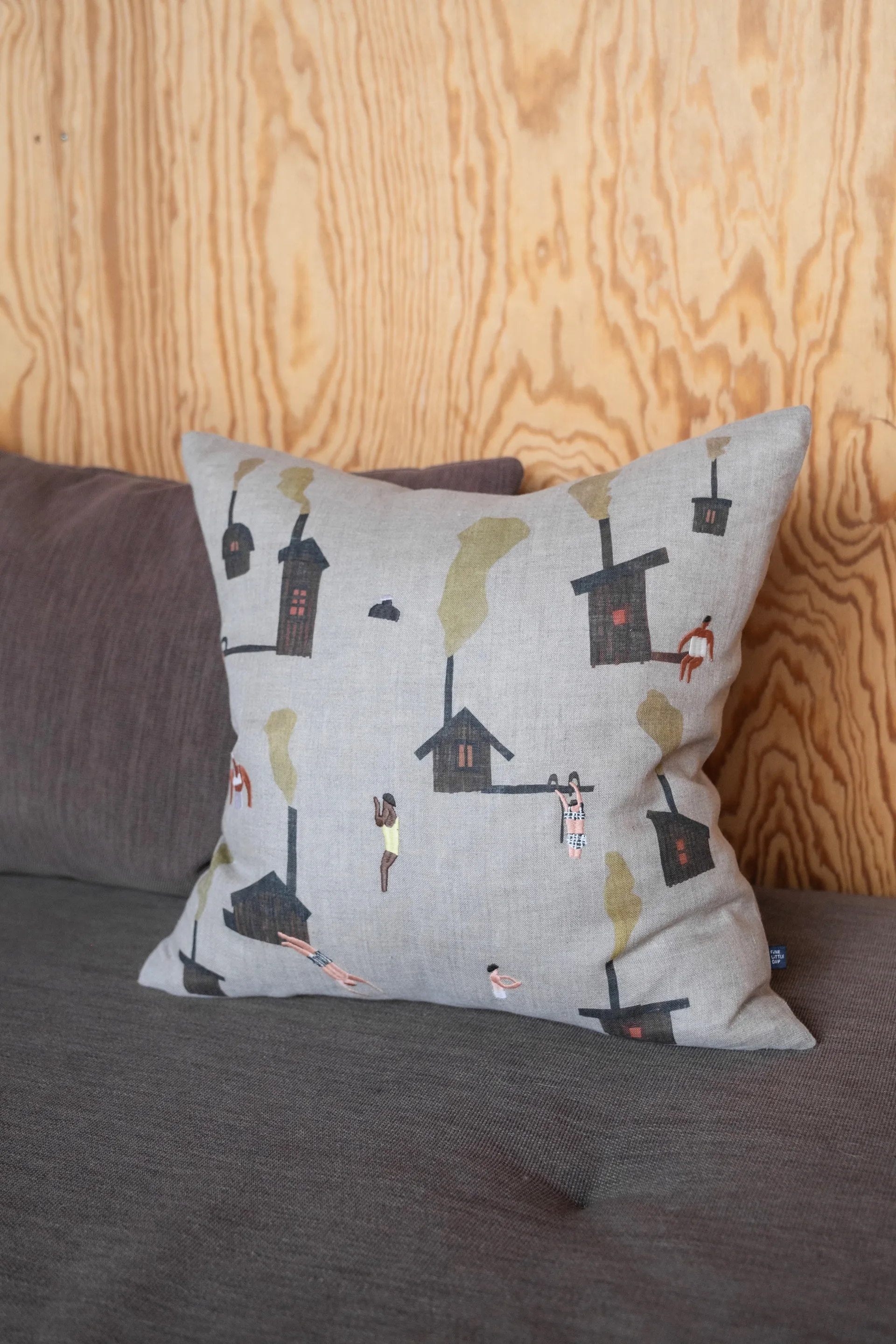 Sauna クッションカバー 45x45 cm, Beige Fine Little Day | ファインリトルデイ