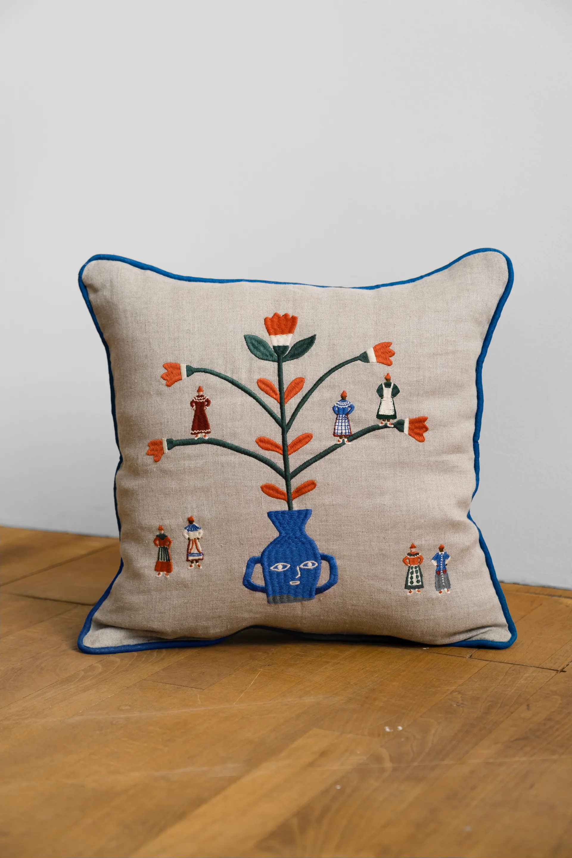 Seasonal ピローケース 38x38 cm, Natural-blue Fine Little Day | ファインリトルデイ