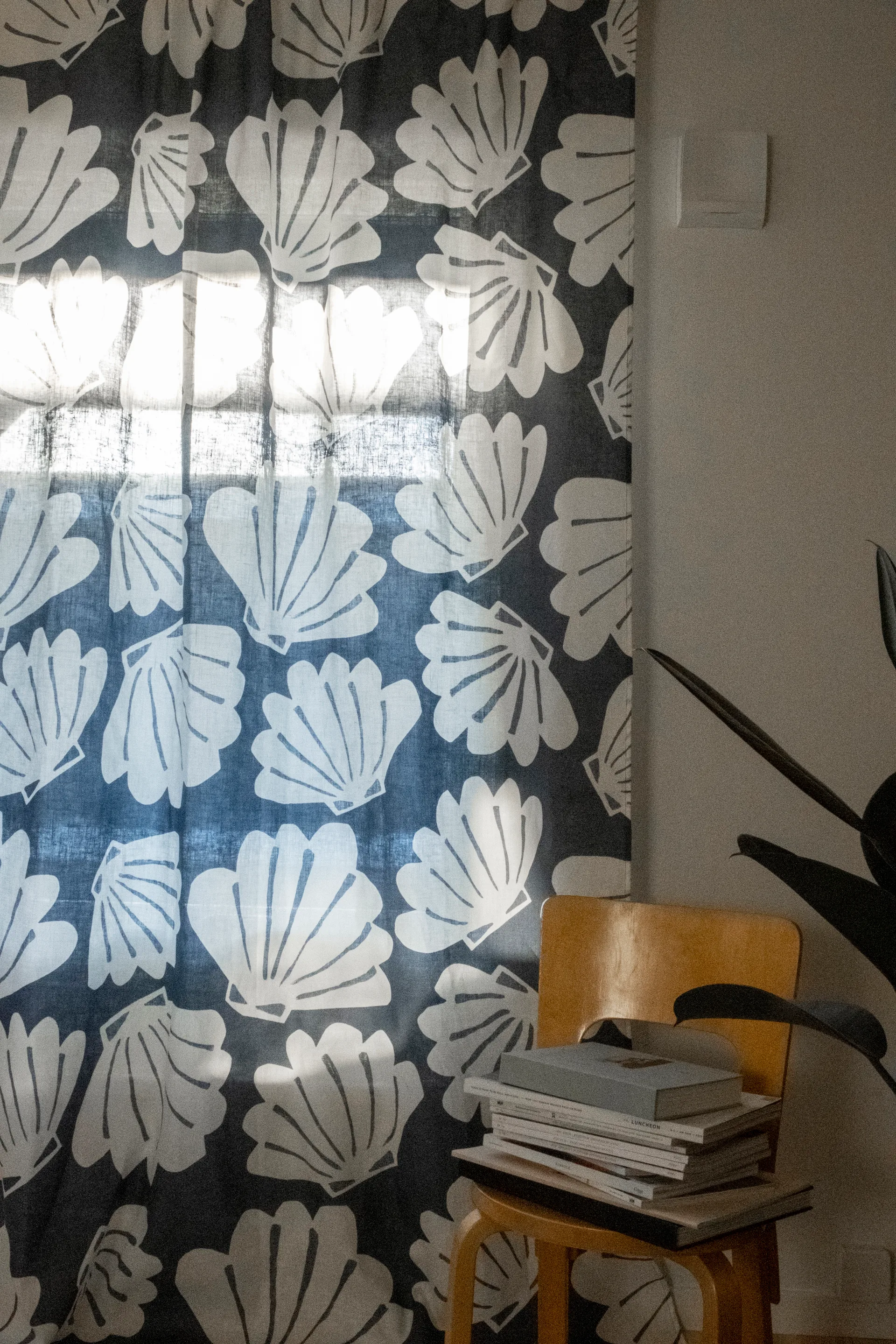 Shell カーテン long 145x250, Blue Fine Little Day | ファインリトルデイ