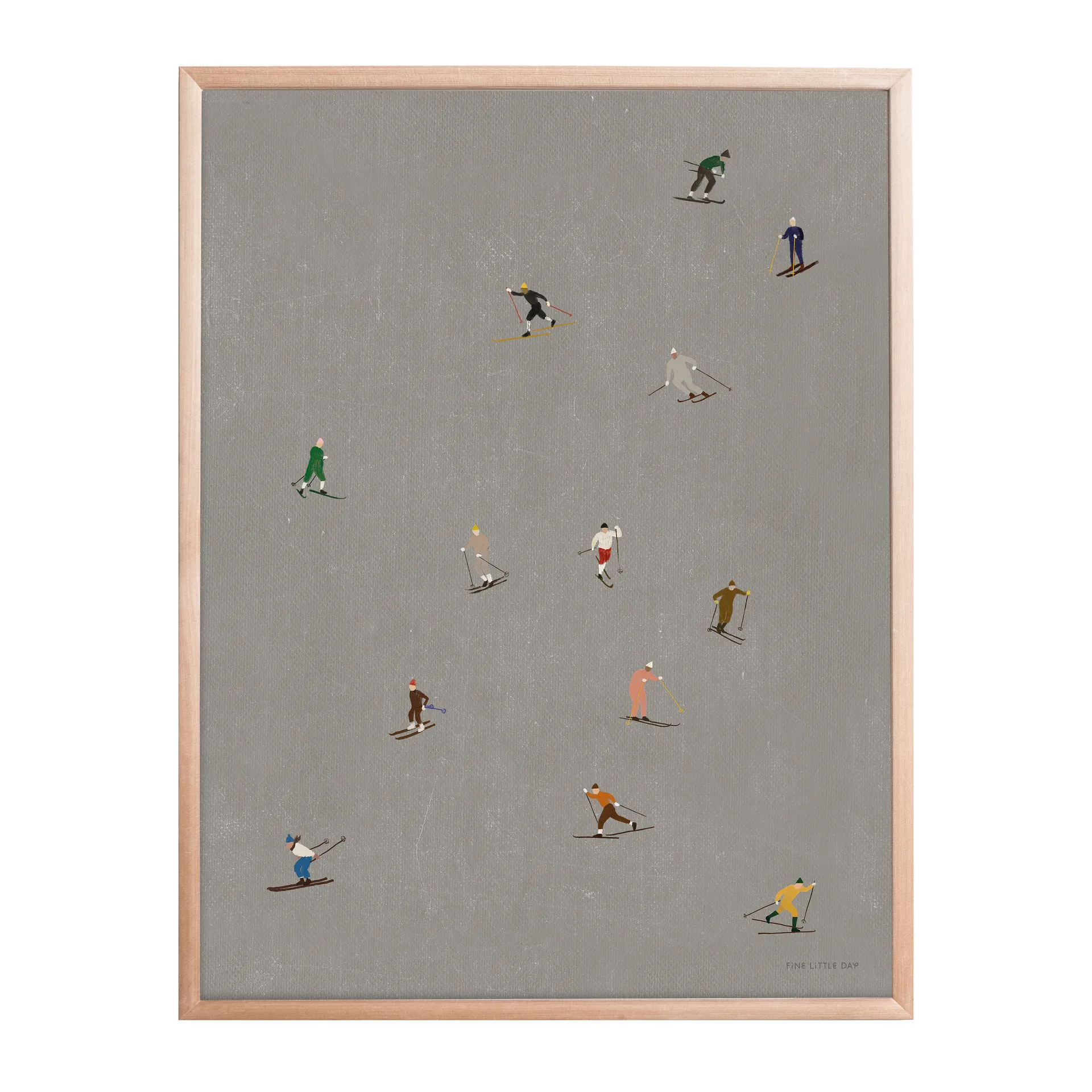 Skiers ポスター 40x50 cm, Grey Fine Little Day | ファインリトルデイ