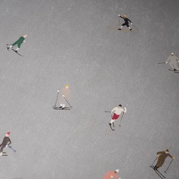Skiers ポスター 50x70 cm - Grey - Fine Little Day | ファインリトルデイ
