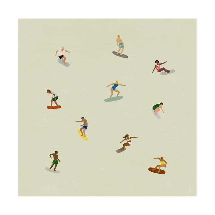 Surfers ポスター - Beige, 40x40 cm - Fine Little Day | ファインリトルデイ