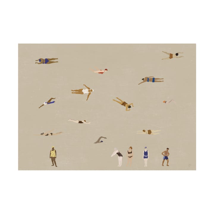 Swimmers ポスター - Beige, 50x70 cm - Fine Little Day | ファインリトルデイ