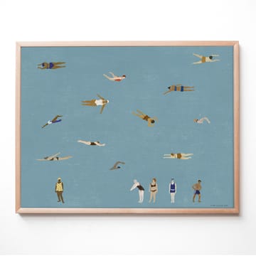 Swimmers ポスター - Blue, 40x50 cm - Fine Little Day | ファインリトルデイ