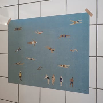 Swimmers ポスター - Blue, 40x50 cm - Fine Little Day | ファインリトルデイ