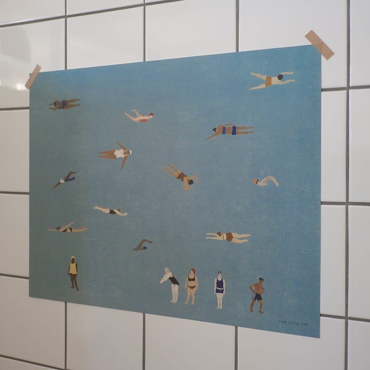 Swimmers ポスター, Blue, 40x50 cm Fine Little Day | ファインリトルデイ