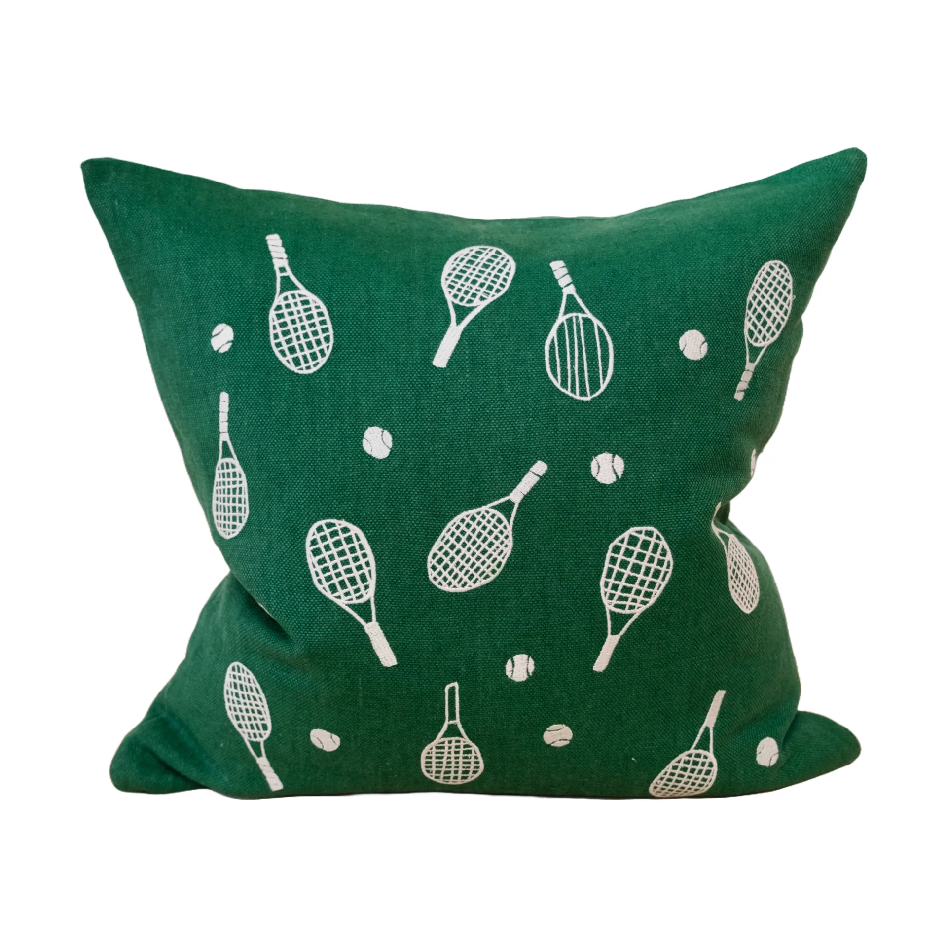 Tennis racket クッションカバー 48x48 cm, Green Fine Little Day | ファインリトルデイ