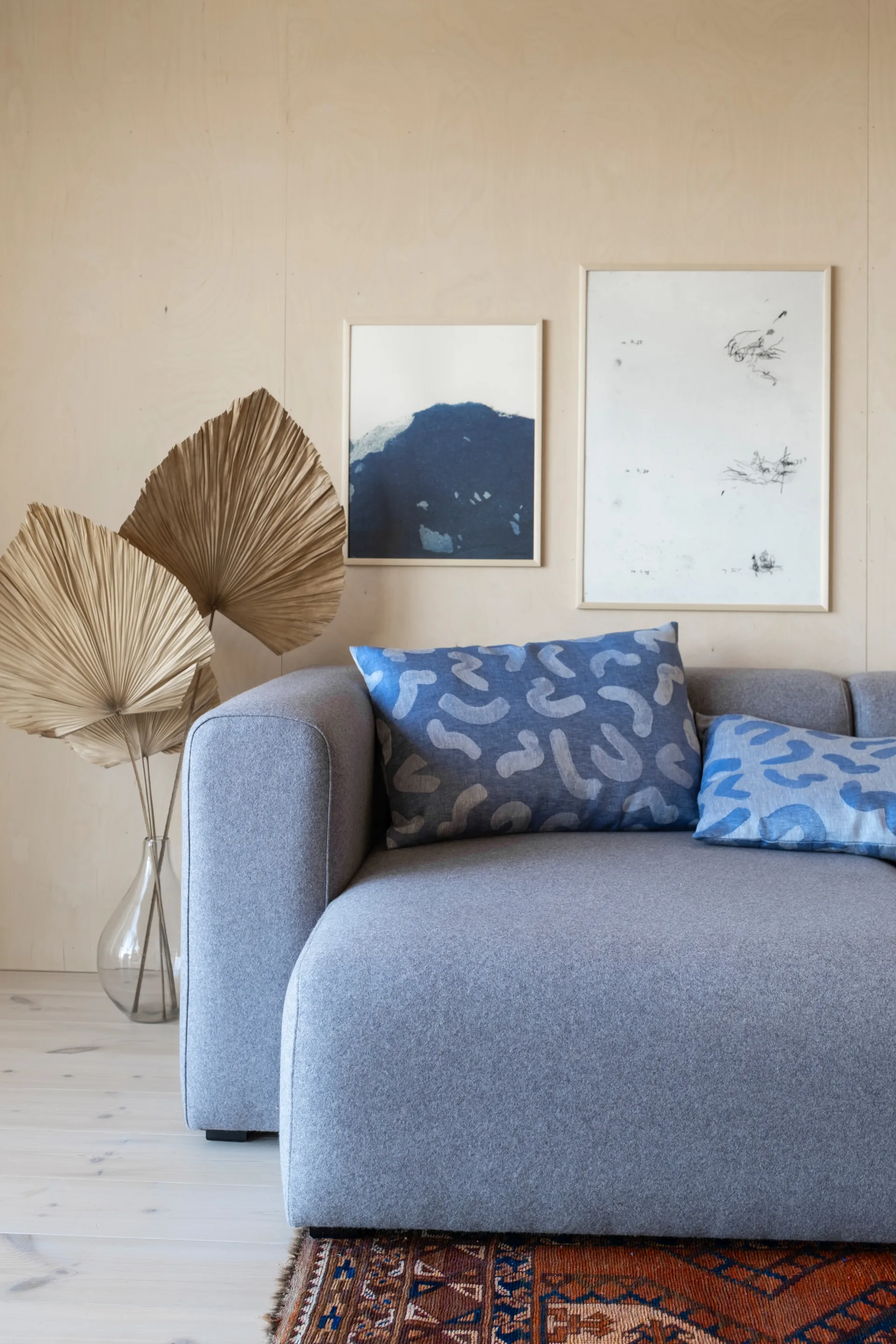 Udon ピローケース 68x48 cm, Blue-white Fine Little Day | ファインリトルデイ