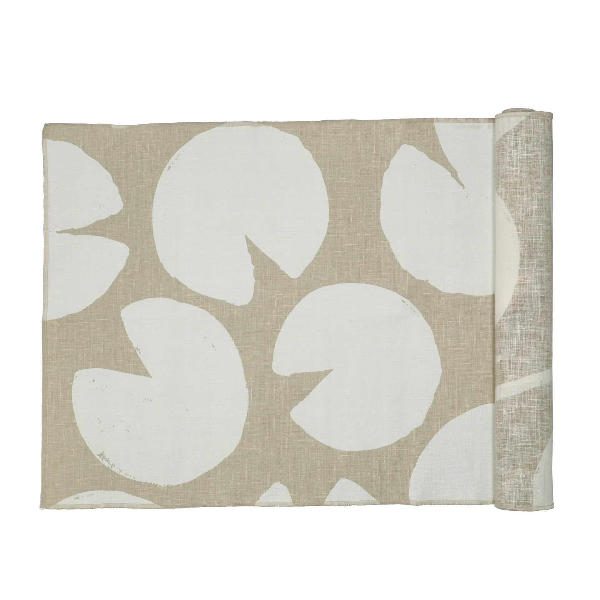 Water lilies テーブルランナー 45x150 cm, Sand-white Fine Little Day | ファインリトルデイ