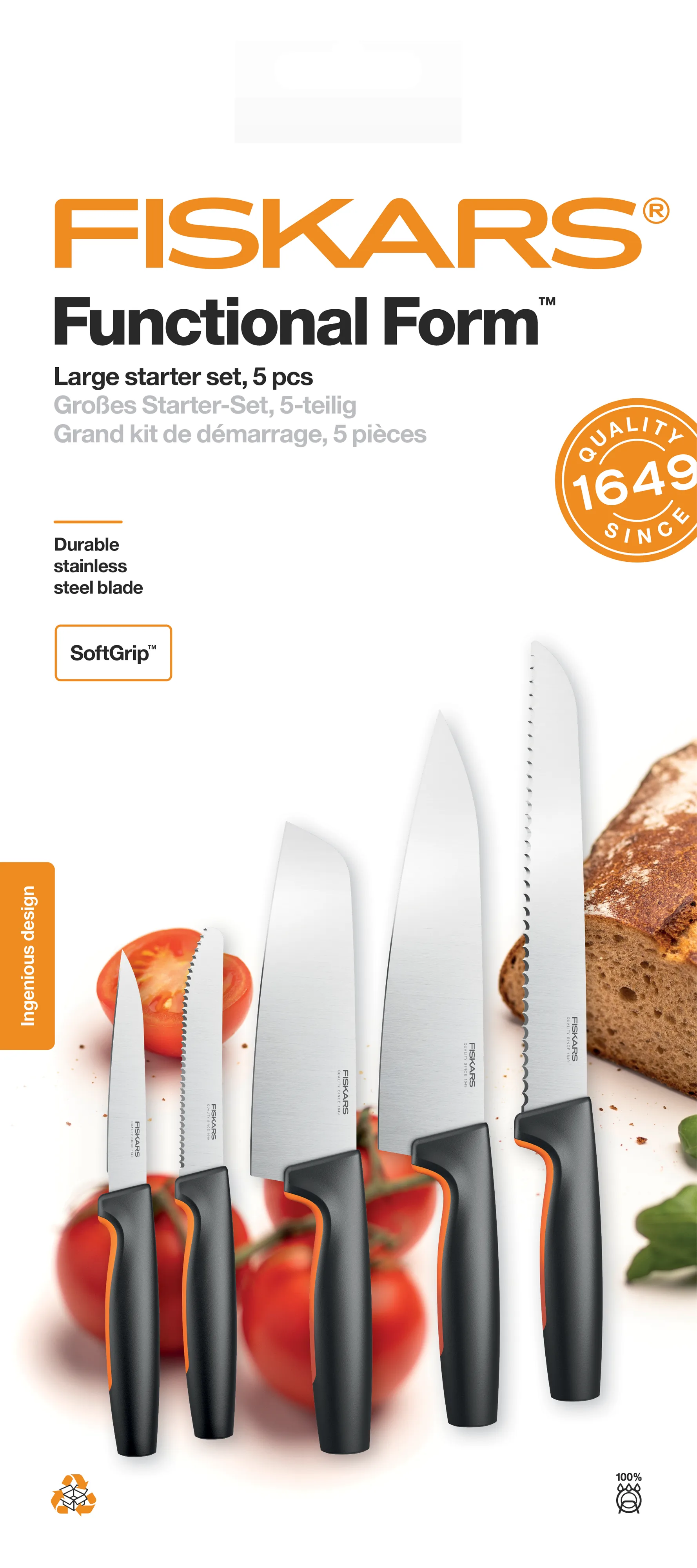 ファンクショナルフォーム ナイフ セット ラージ, 5 pieces Fiskars | フィスカース