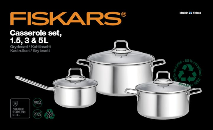 Fiskars 鍋&ソースパンセット 3点セット, Stainless steel Fiskars | フィスカース