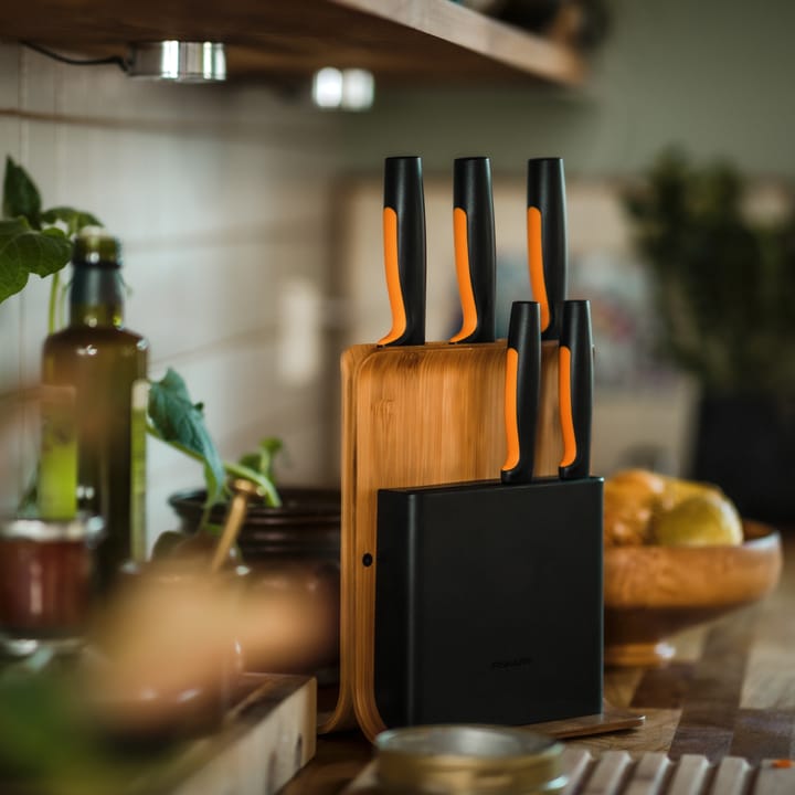 ファンクショナルフォーム ナイフブロック in bamboo ナイフ5本セット, 6 pieces Fiskars | フィスカース