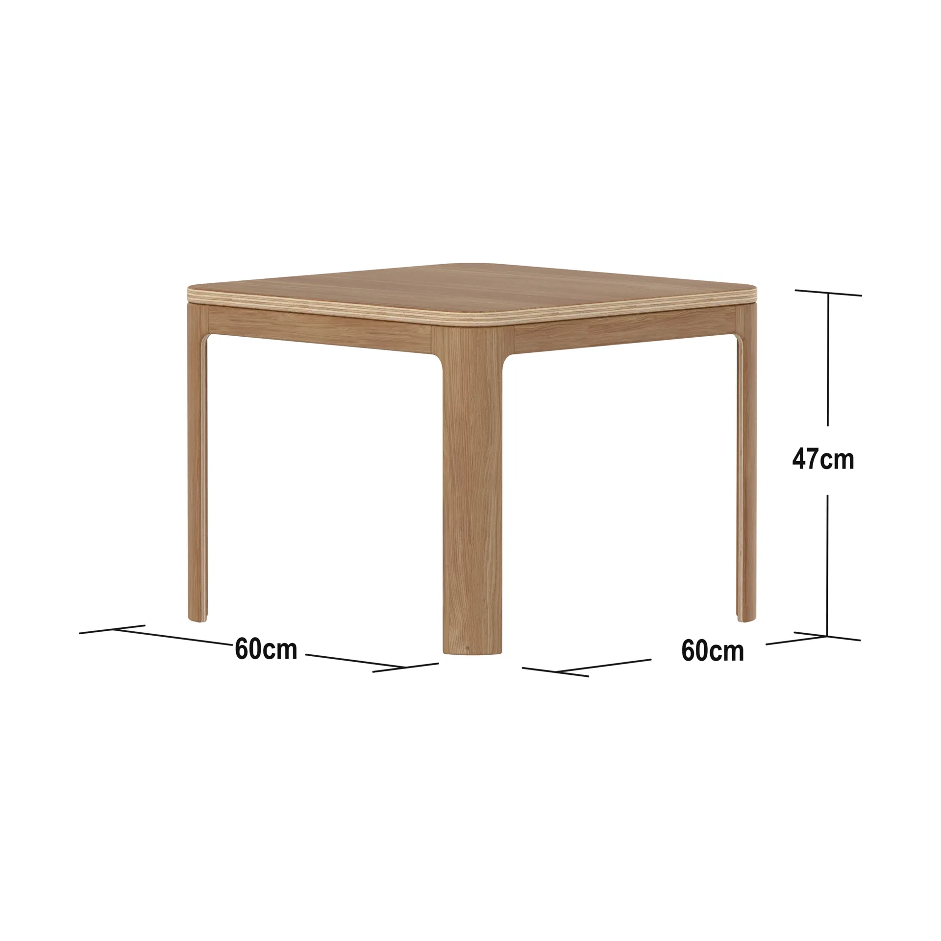 Nova テーブル 47x60x60 cm, Oak veneer FLEXA