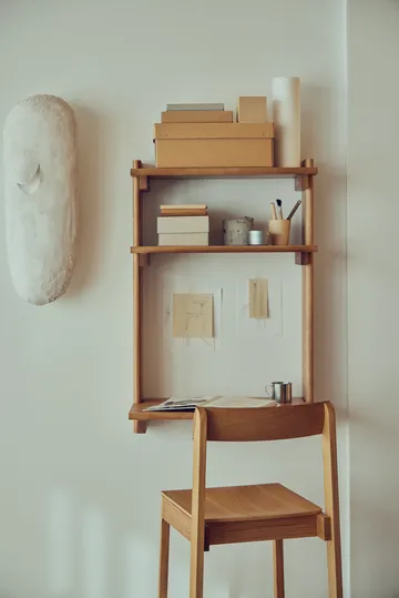 Beam Office シェルフ デスク付き - Deep brown pine, 60x90.5x40 cm - Form & Refine