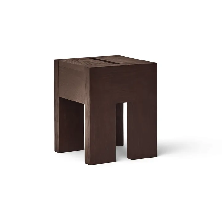Monolith サイドテーブル - Dark brown ash, 29x29x36 cm - Form & Refine