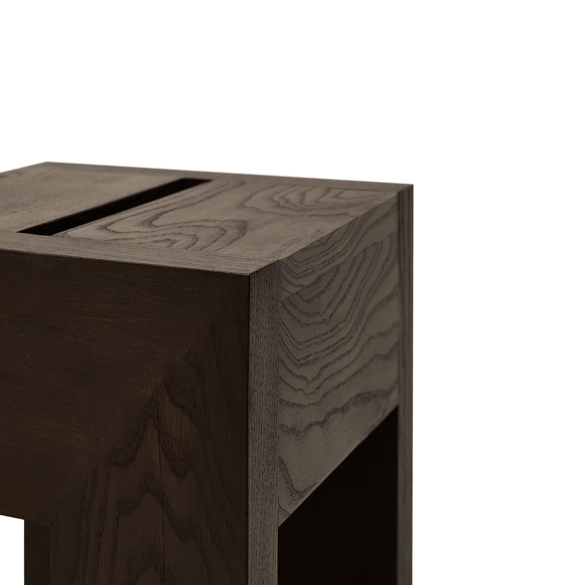 Monolith サイドテーブル, Dark brown ash, 29x29x36 cm Form & Refine