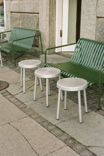 Tasca ラウンドスツール - Aluminium, H: 46 cm - FRAMA