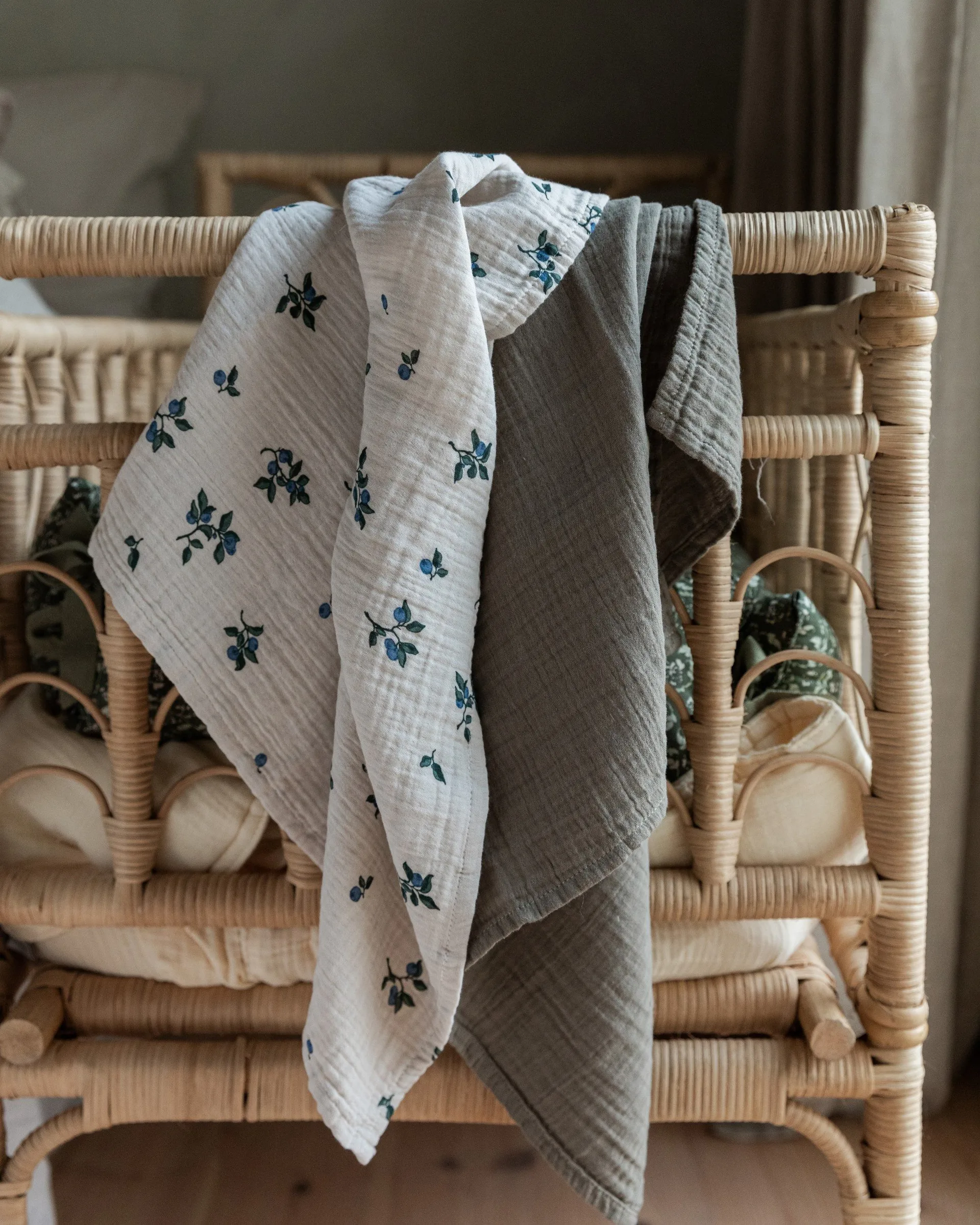 Blueberry Muslin スモールブランケット 2枚, 60x60 cm Garbo&Friends