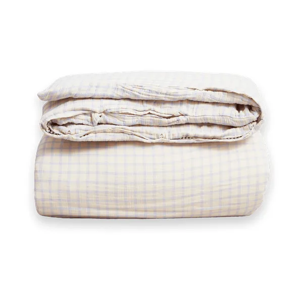 Gingham Sky Blue Muslin デュベットカバー ダブル - 240x220 cm - Garbo&Friends