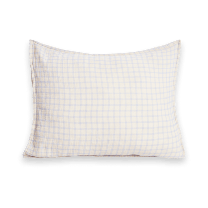 Gingham Sky Blue Muslin 枕カバー - 50x75 cm - Garbo&Friends