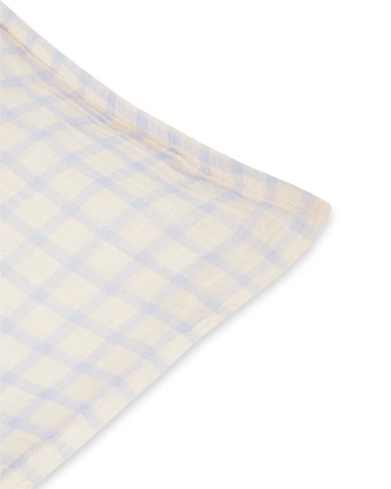 Gingham Sky Blue Muslin 枕カバー, 50x90 cm Garbo&Friends