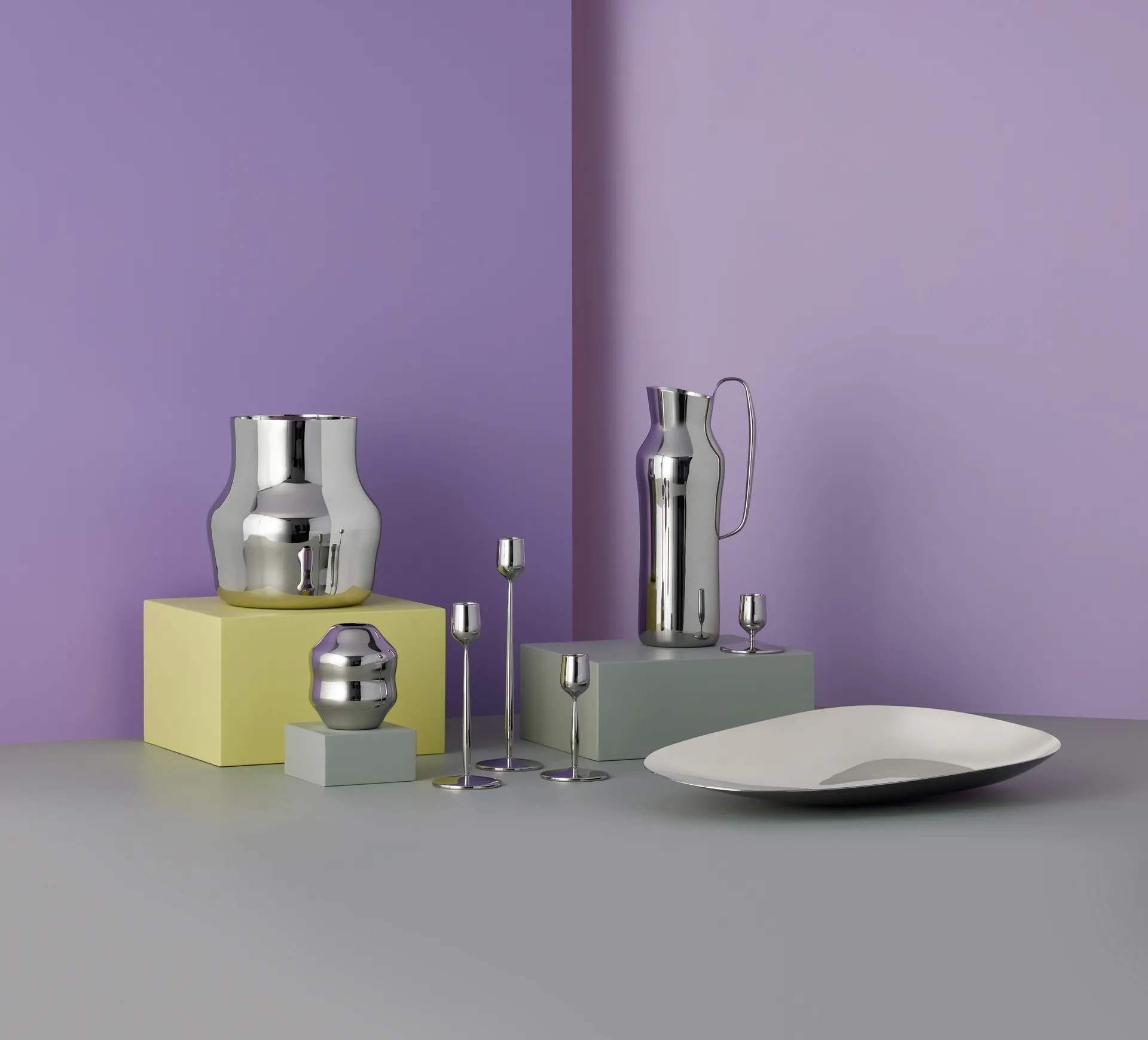 Dorotea キャンドルホルダー 18 cm, Polished steel Gense | ゲンセ