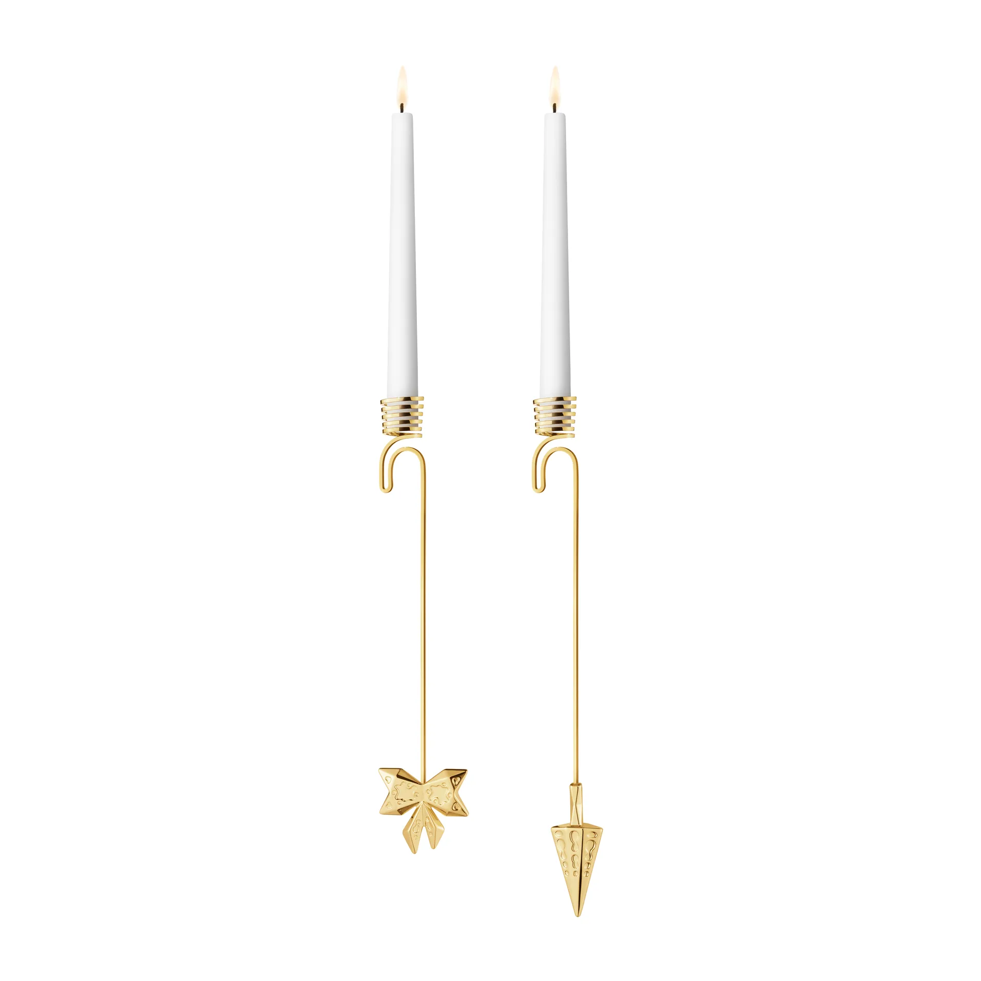 2022 ボウ & コーン キャンドルスティック ハンギング 2個セット, gold plated Georg Jensen | ジョージ ジェンセン