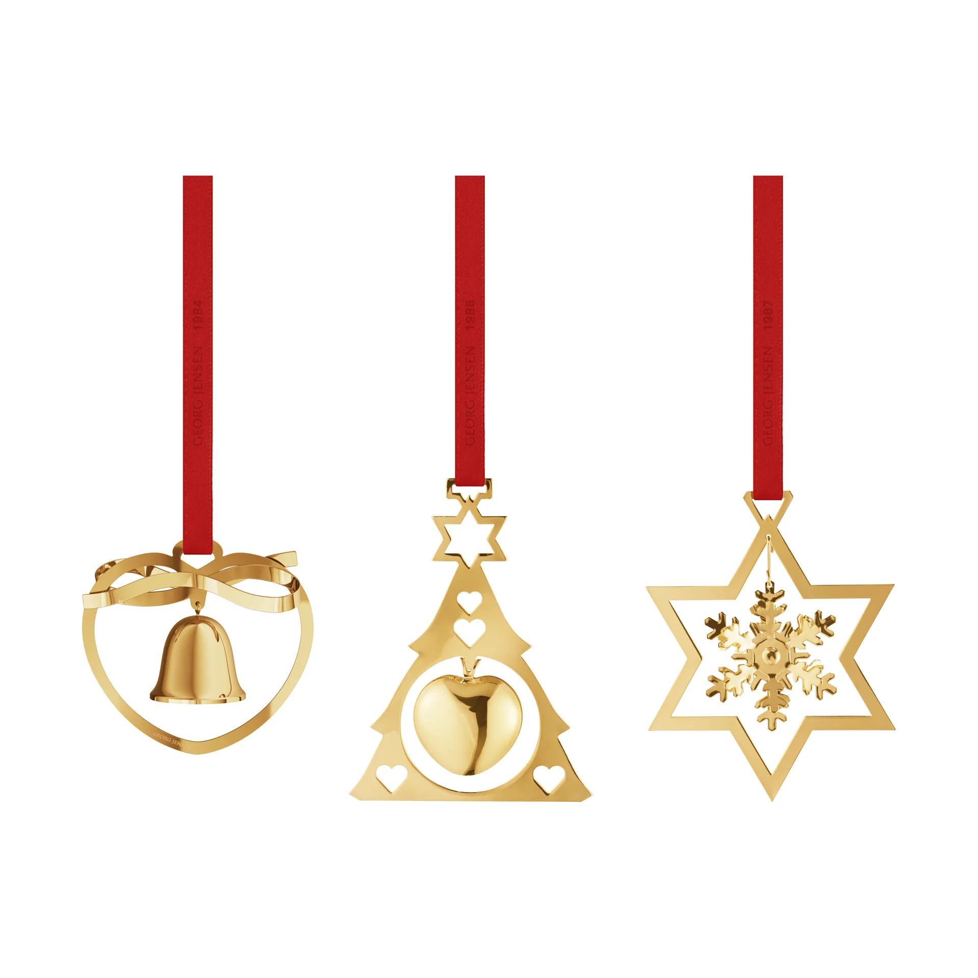 2024 クリスマス ミニモビール 3点セット, Gold-plated Georg Jensen | ジョージ ジェンセン