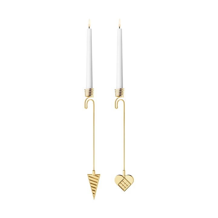 2025 クリスマスツリー コーン & ハート用キャンドルホルダー - Gold plated zinc alloy - Georg Jensen | ジョージ ジェンセン