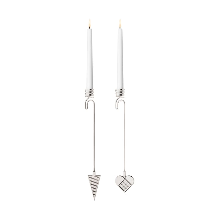 2025 クリスマスツリー コーン & ハート用キャンドルホルダー - Palladium-plated zinc alloy - Georg Jensen | ジョージ ジェンセン