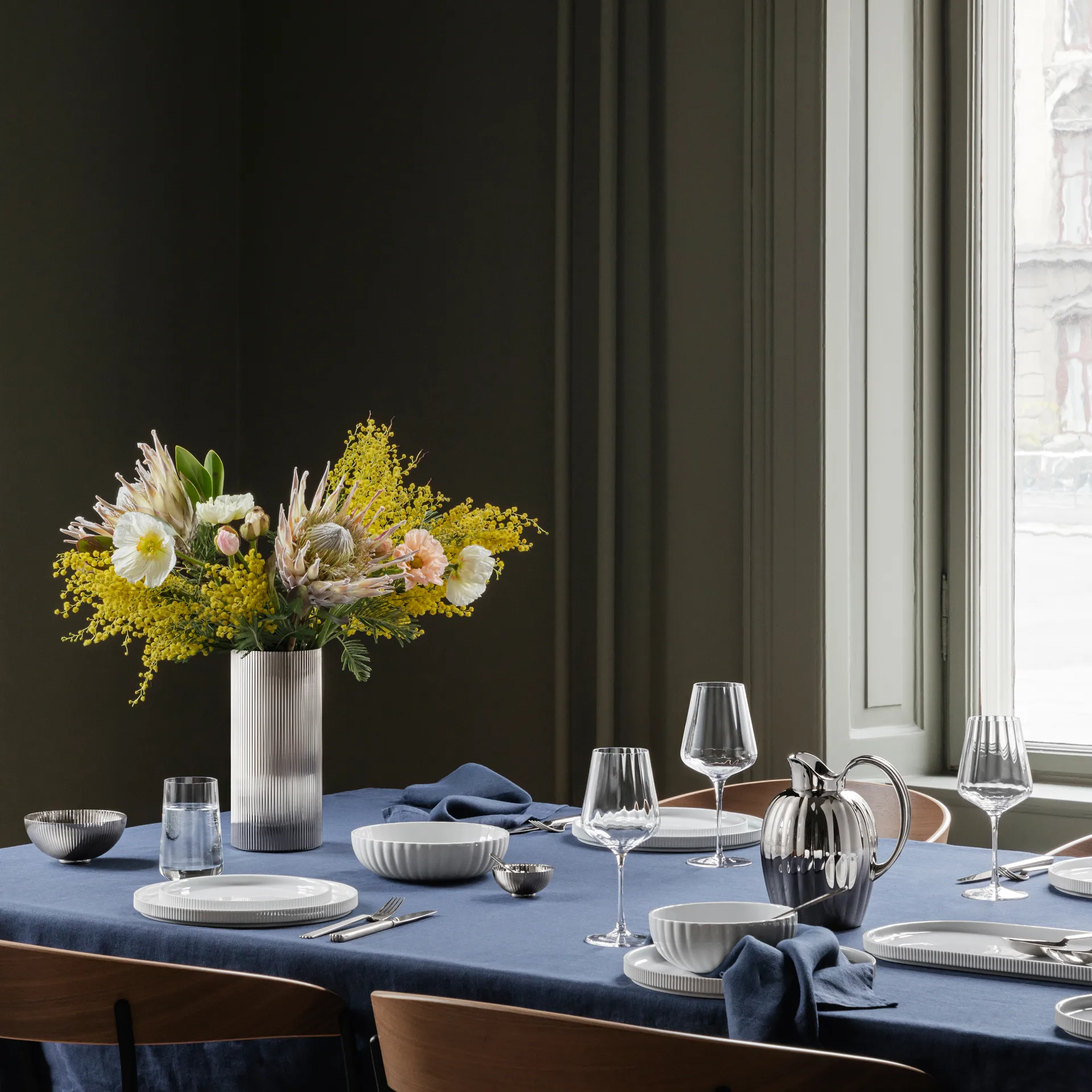 Bernadotte 白ワイングラス 6個セット, crystalline Georg Jensen | ジョージ ジェンセン