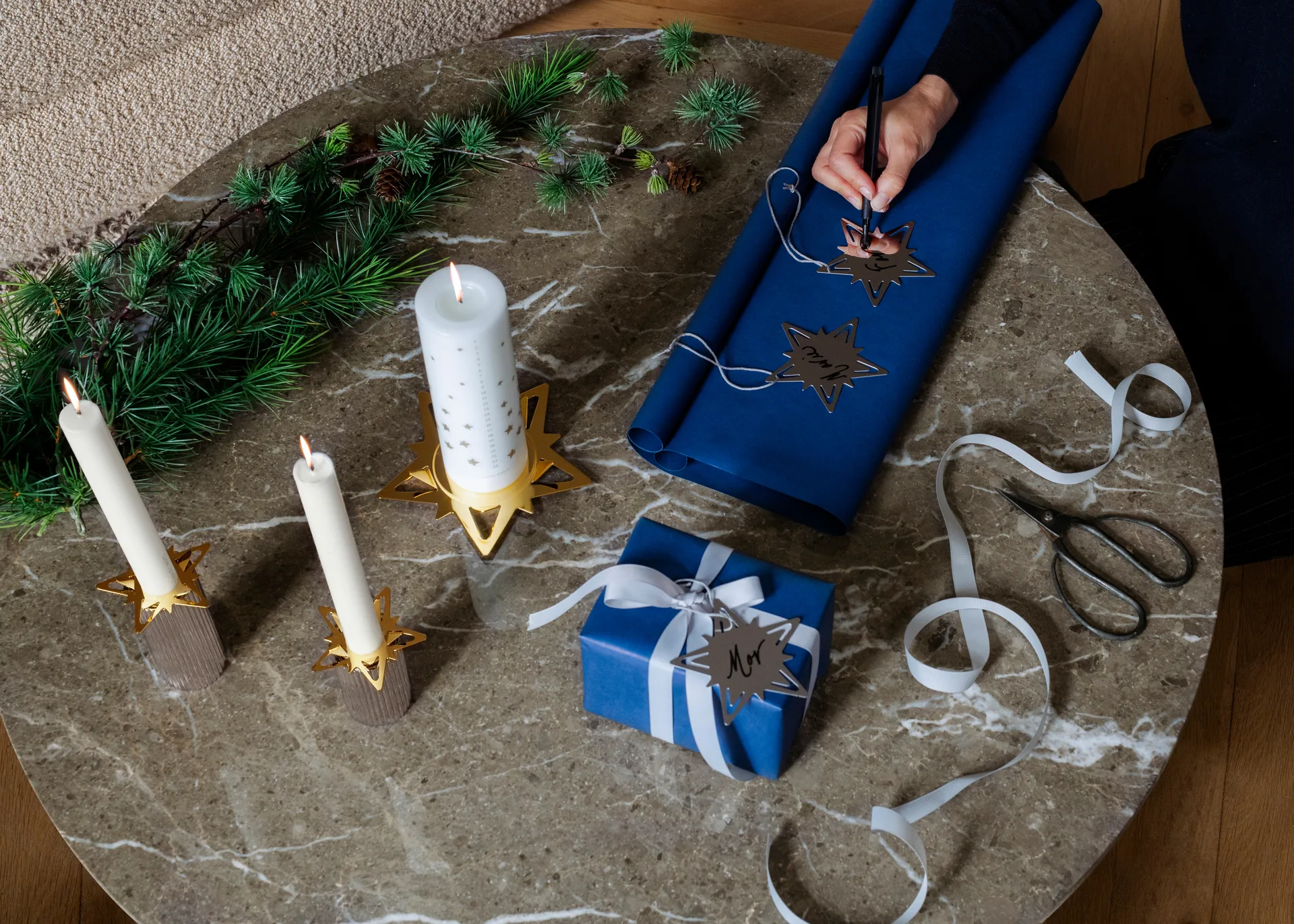 Classic クリスマス キャンドル デコレーションスター 2パック, Gold Georg Jensen | ジョージ ジェンセン