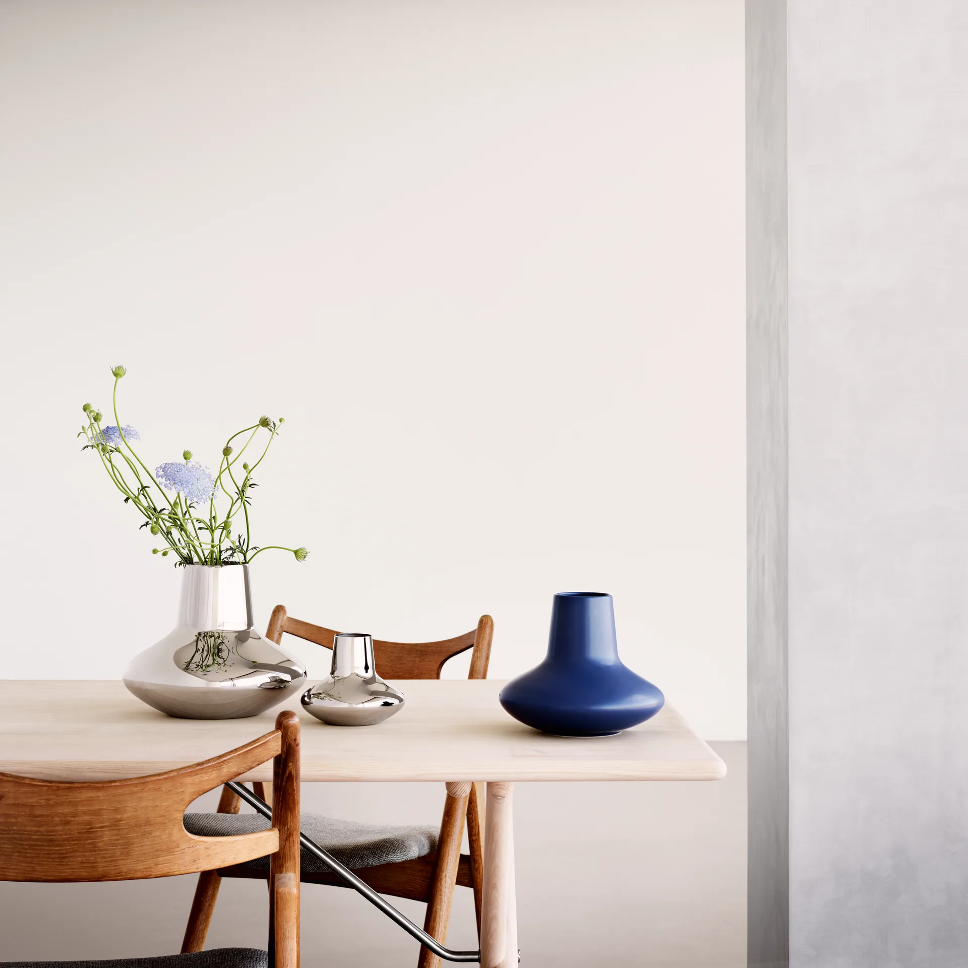 Henning Koppel 花瓶 ステンレススチール, large, 22.2 cm Georg Jensen | ジョージ ジェンセン