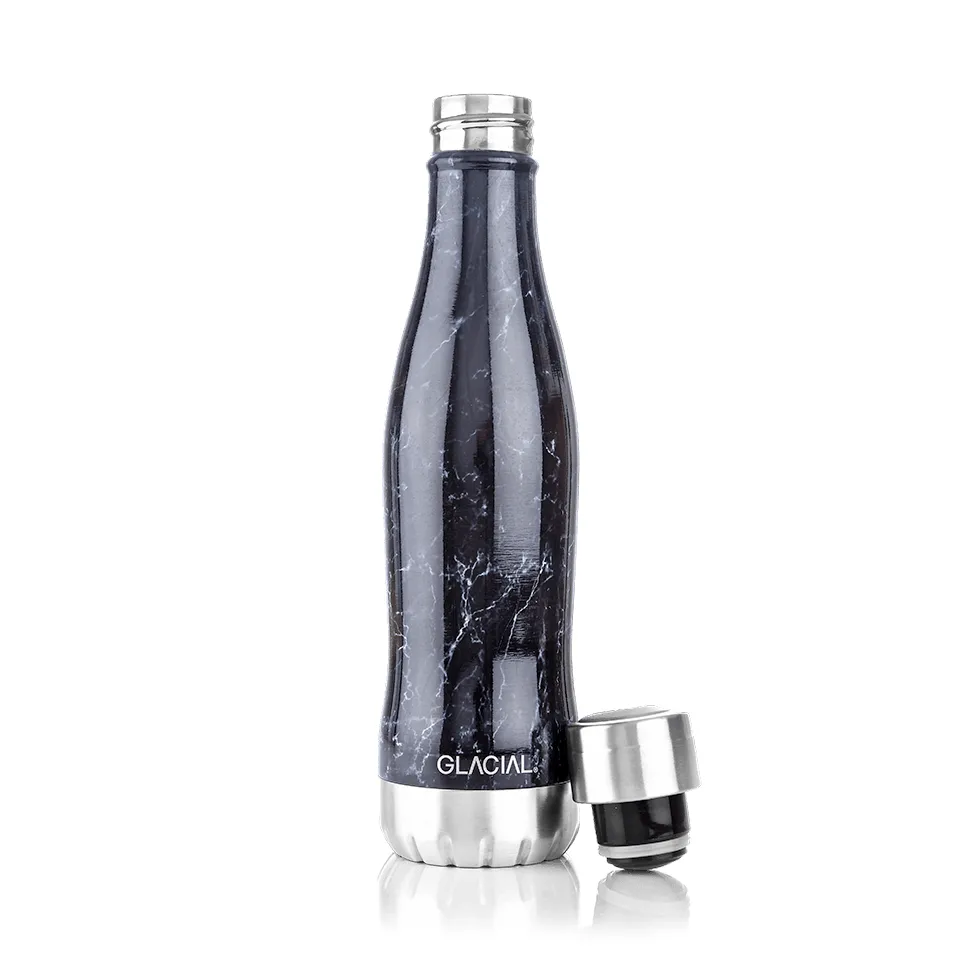 Glacial 水筒 400 ml, Black marble Glacial