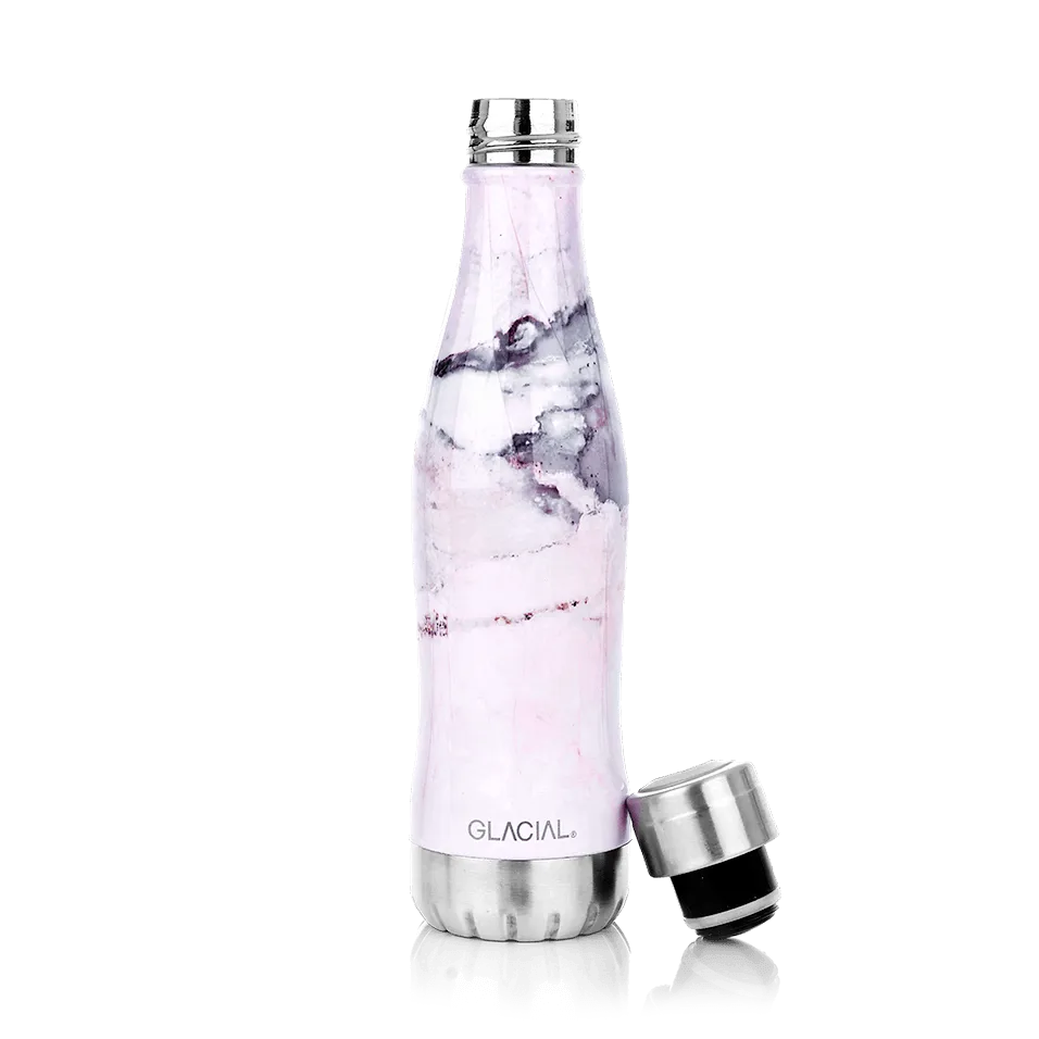 Glacial 水筒 400 ml, Pink marble Glacial