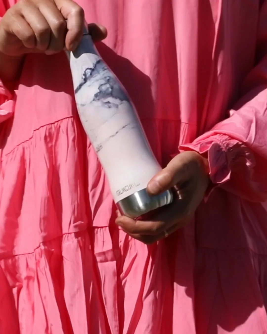 Glacial 水筒 400 ml, Pink marble Glacial