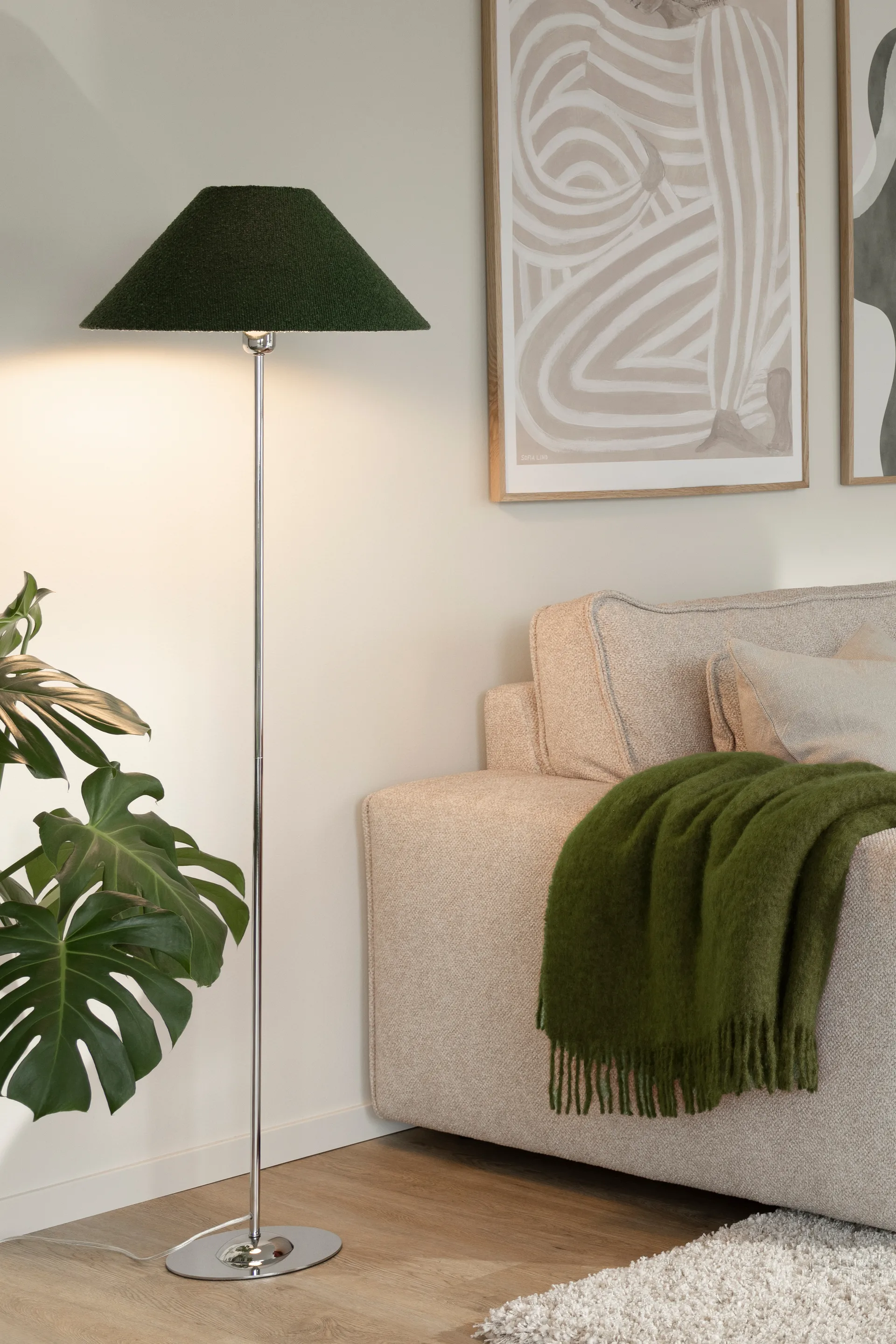 Iris 45 ランプシェード, Bouclé moss green Globen Lighting | グローベンライティング