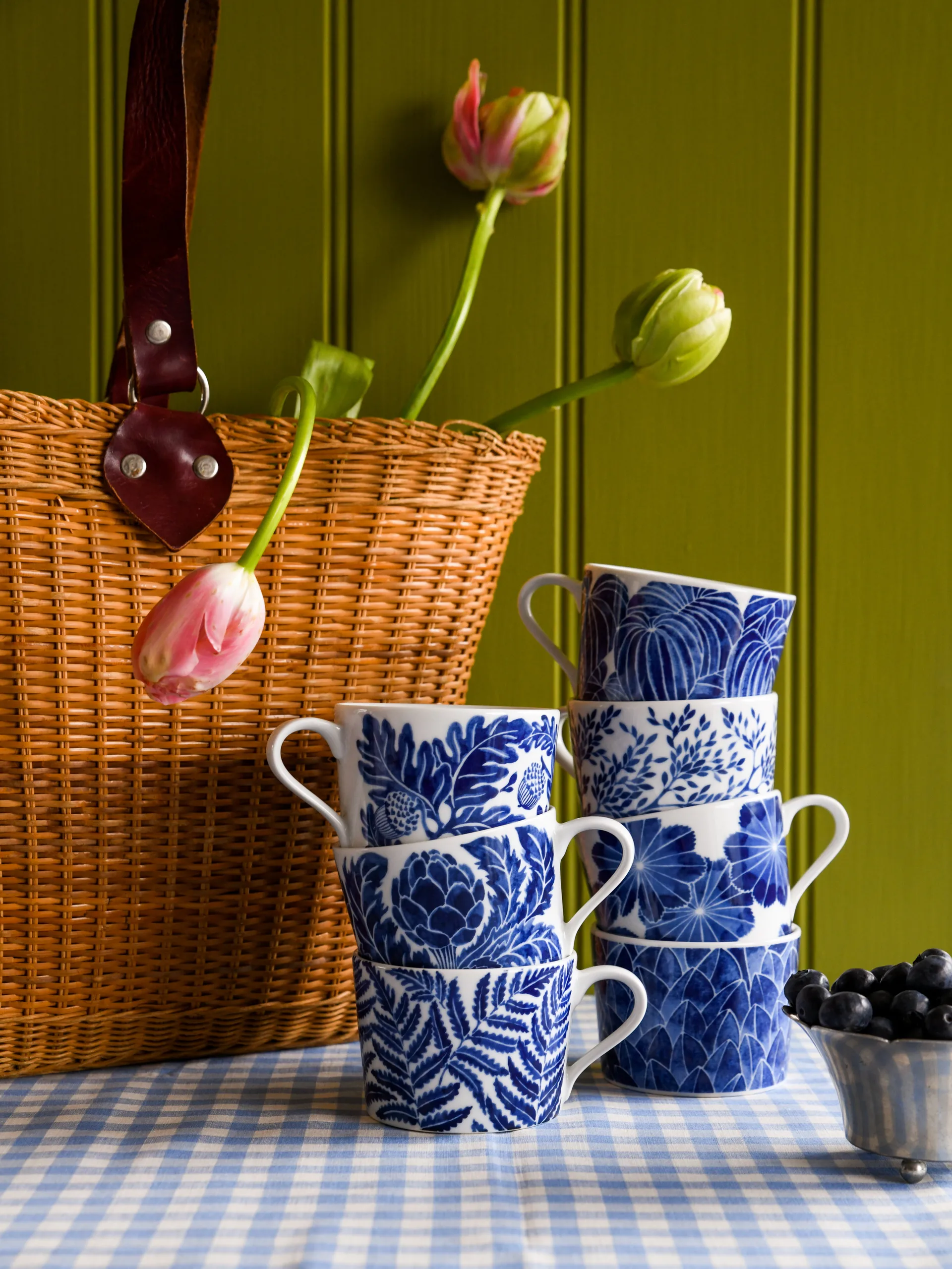 Fern カップ 24 cl, Blue Götefors Porslin