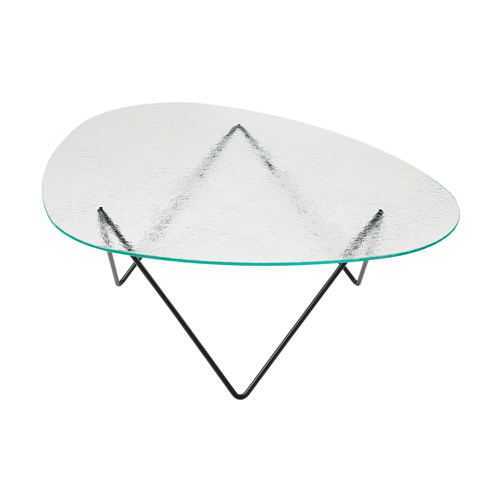 Pedrera ソファーテーブル, Black semi-matte–structured glass transparent GUBI | グビ