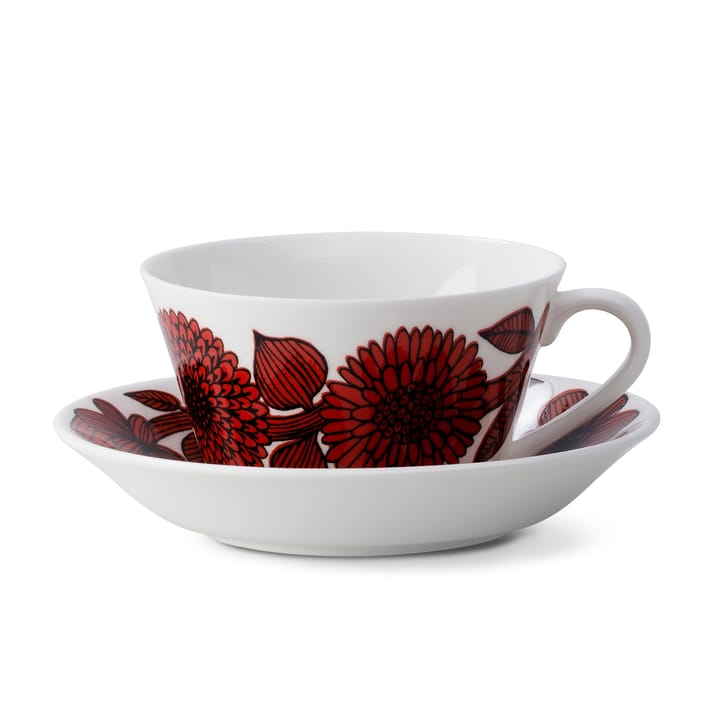 Röd Aster ティーセット - tea cup + saucer - Gustavsbergs Porslinsfabrik