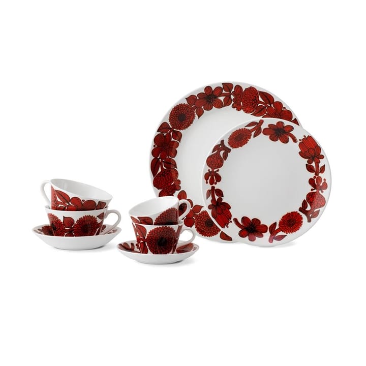 Röd Aster ティーセット, tea cup + saucer Gustavsbergs Porslinsfabrik