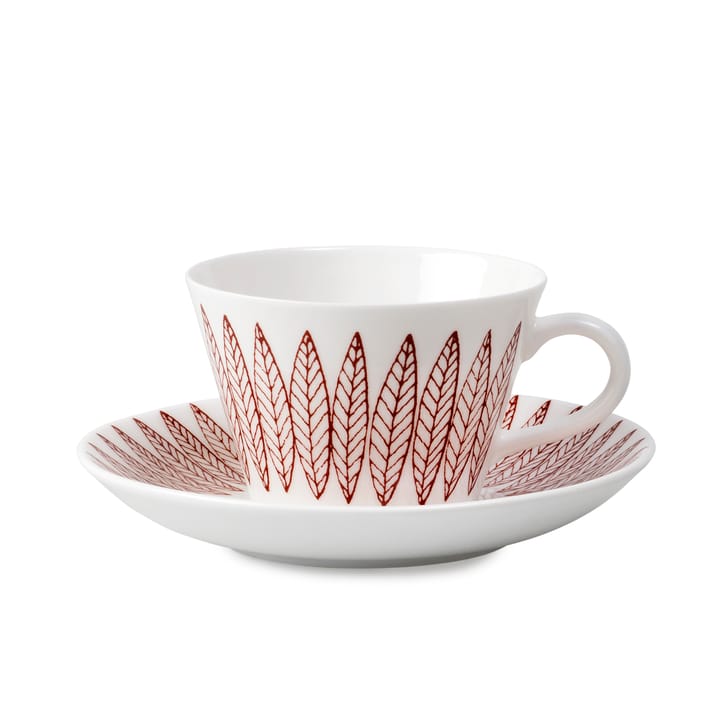 Röd Salix コーヒー セット, cone - coffee cup + saucer - Gustavsbergs Porslinsfabrik