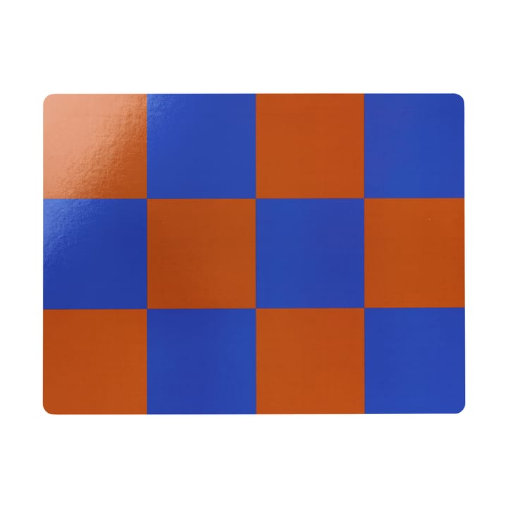 Check ランチョンマット 30x40 cm 2枚 - Terracotta-cobalt - Hem