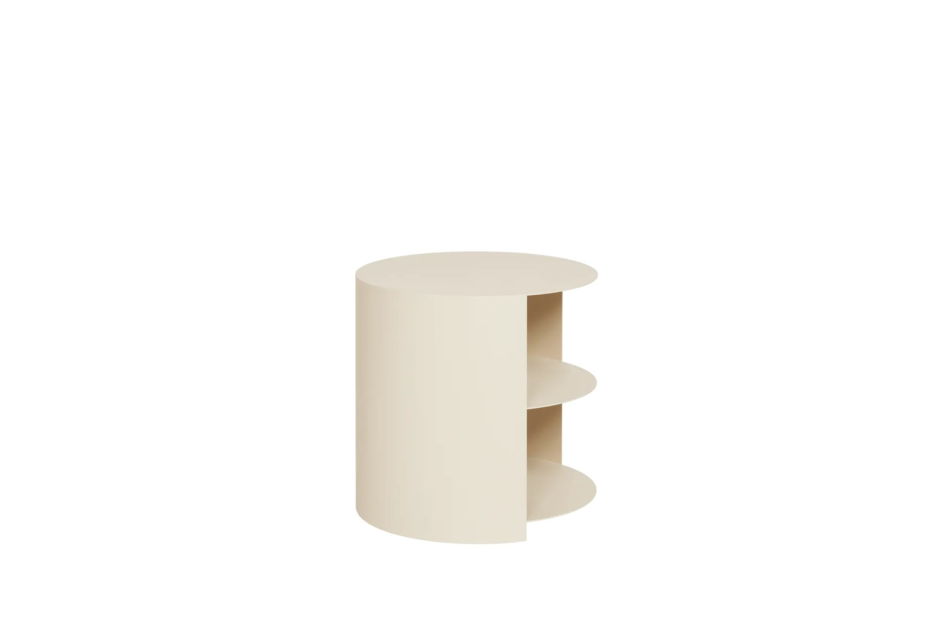 Hide サイドテーブル Ø38x41 cm, Light ivory textured Hem